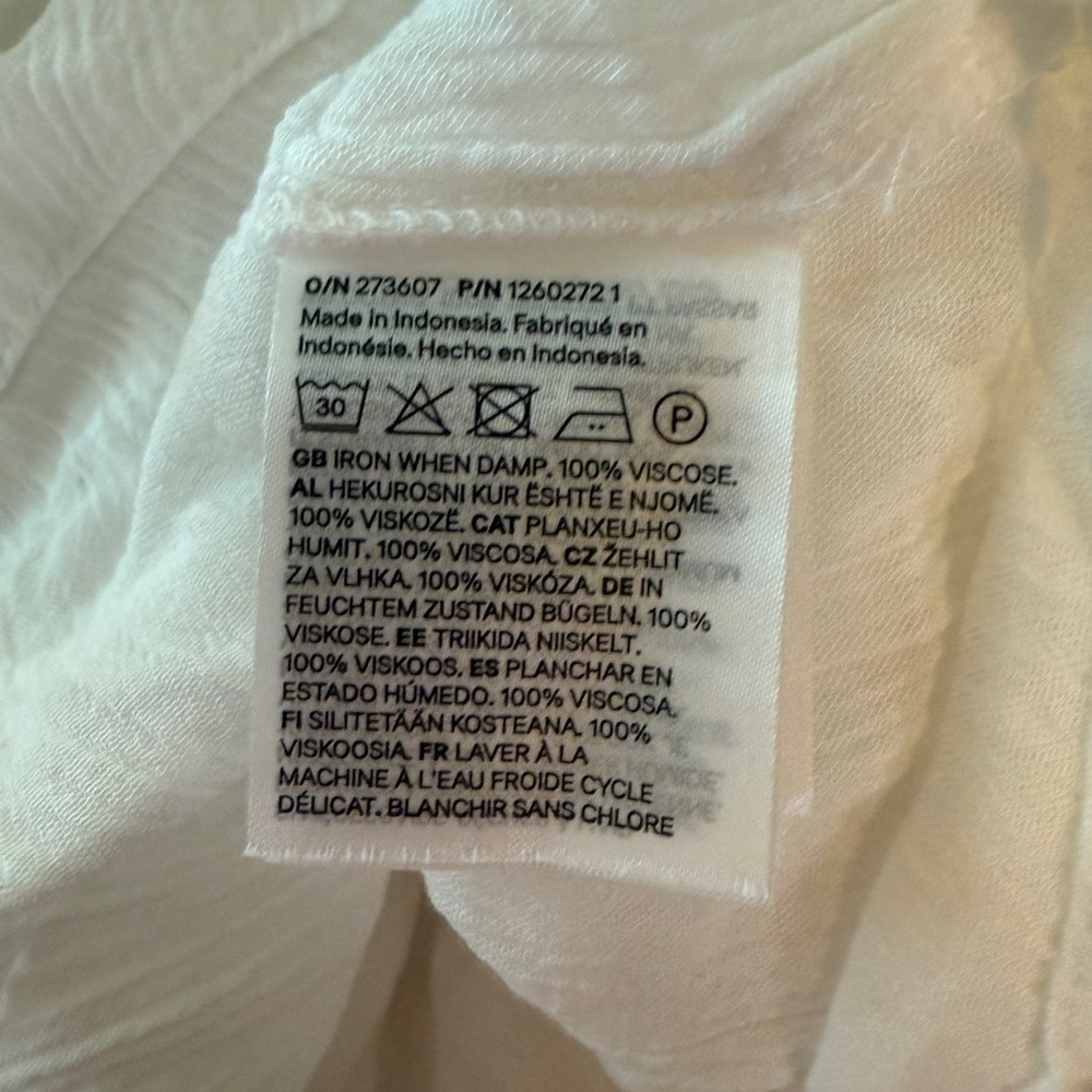 H&M CRINKLED VISCOSE SHORT SLEEVE SHIRT XL LARGE NWT - Picture 7 of 7